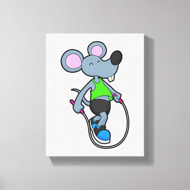 Impressão Em Tela Rato na Malhação com corda (Frente)