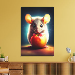 Impressão Em Tela Rato pequeno e bonito com a arte brilhante da cozi