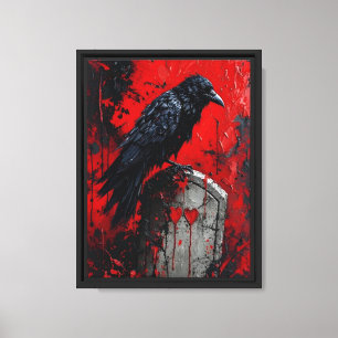 Impressão Em Tela Raven em Red Gravestone