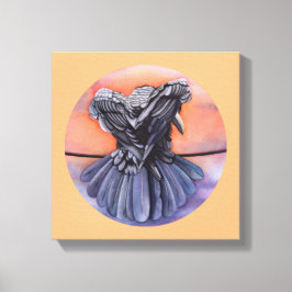 Impressão Em Tela Raven Ruffling Feather Roosting Crow Bird Art