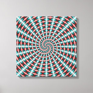 Impressão Em Tela Ray e Espiral em Azul e Vermelho