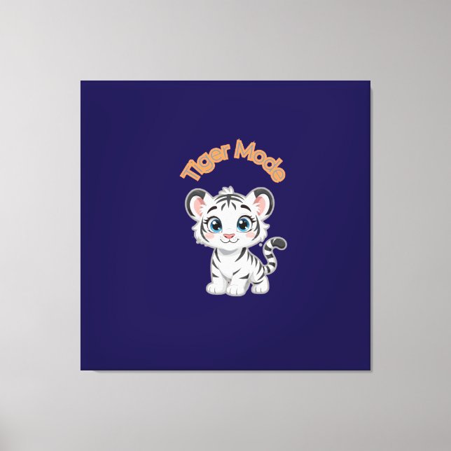 Impressão Em Tela Realistic White Tiger – Photorealistic Wildlife Ar (Frente)