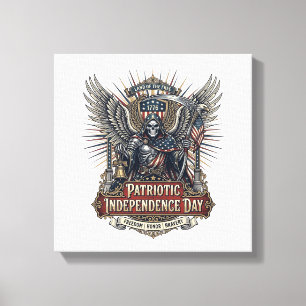 Impressão Em Tela Reaper Cromado Patriótico Esqueleto Patriota Sombr