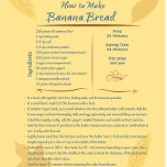 Impressão Em Tela Receita de Bread Art de Banana<br><div class="desc">Decorem a vossa cozinha com esta bela e deliciosa receita de pão de banana na canvas. A receita é testada na cozinha e faz um pão saboroso de banana.</div>