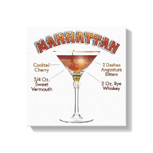 Receita de Coquetel Manhattan Arte 12"x12" Envolvi