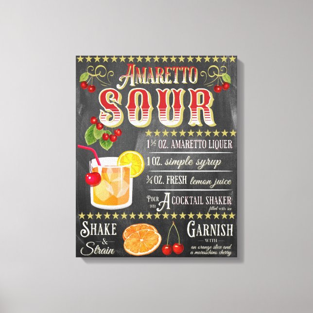 Impressão Em Tela Receita do quadro amazônico azedo (Frente)