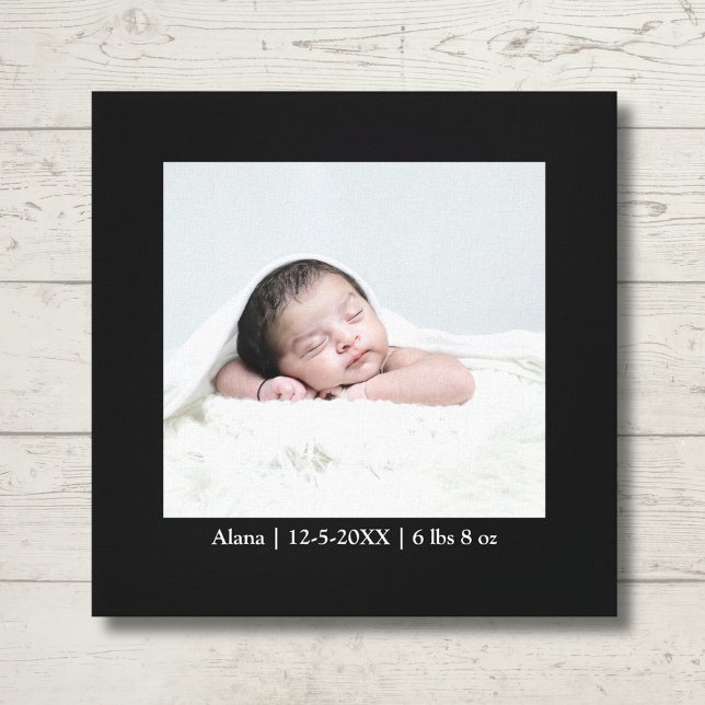 Impressão Em Tela Recém-nascido | Uma Foto | Personalizado (Customize this Canva with your newborn photo to bring joy to your heart. Order today!)