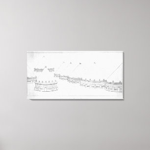 Impressão Em Tela Reconstrução de túmulos de Etruscan em Tarquini