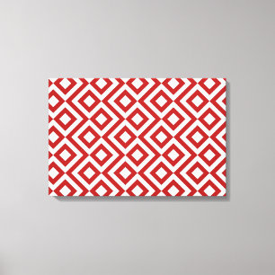 Impressão Em Tela Red and White Meander
