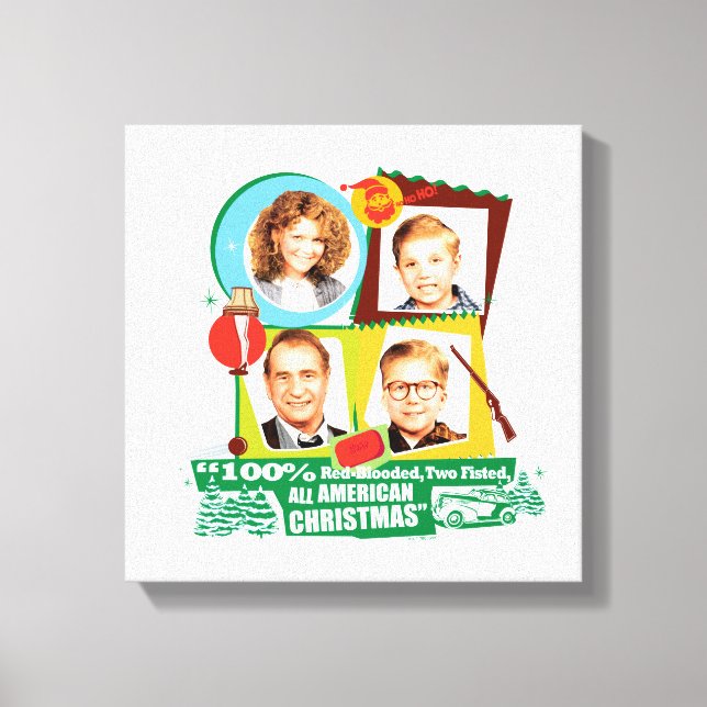 Impressão Em Tela Red Blooded, Dois Fistos, Todo Natal Americano (Frente)