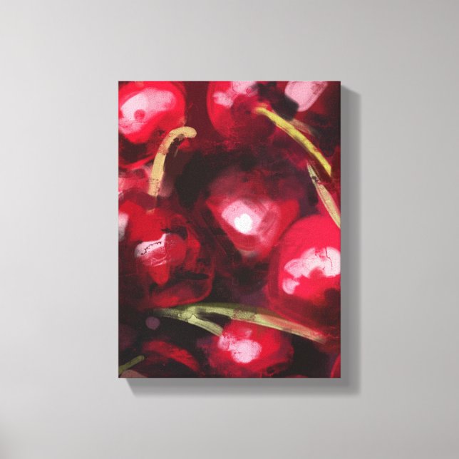 Impressão Em Tela Red Cherry Painting - Still-Life Illustration (Frente)