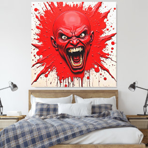 Impressão Em Tela Red Demon Fury Art