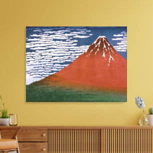 Impressão Em Tela Red Fuji, Aka Fujiyama Volcano Katsushika Hokusai