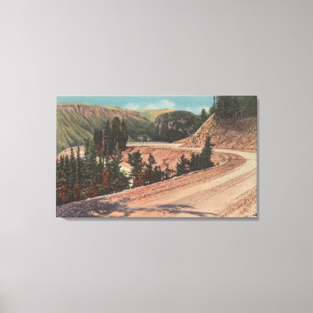 Impressão Em Tela Red Lodge, MT - Vista da Curva Mae West (Frente)