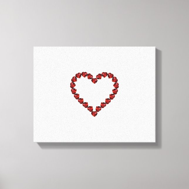 Impressão Em Tela Red Ruby Gemstone Heart (Frente)