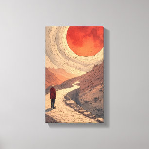 Impressão Em Tela Red Sun Landscape Art