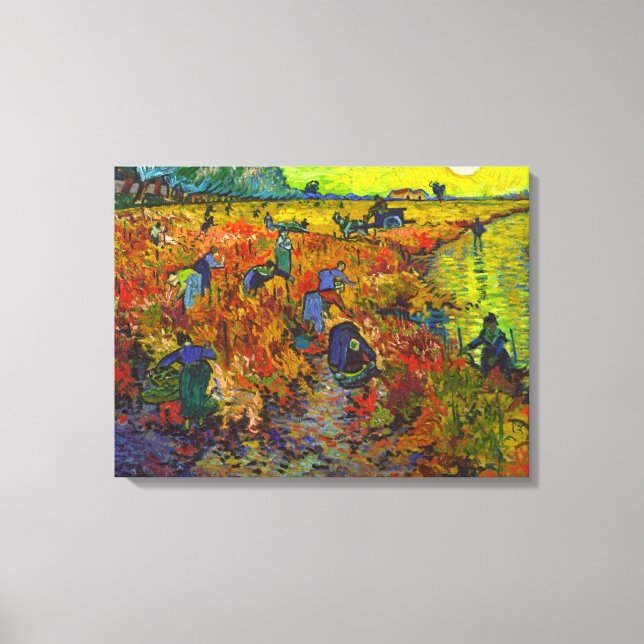 Impressão Em Tela Red Vineyard em Arles, 1888, por Vincent van Gogh (Frente)