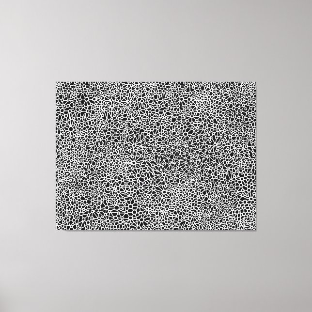 Impressão Em Tela Rede complexa - Branco em preto (Frente)