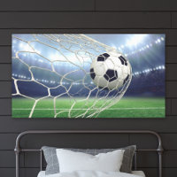 Rede de Gol de Bola de Futebol Ação no Estádio
