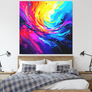 Impressão Em Tela Redemoinho Abstrato Vibrante