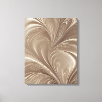 Impressão Em Tela Redemoinho de Creme - Design Abstrato Fluido Bege