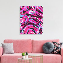 Redemoinhos Abstratos em Rosa e Preto