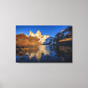 Impressão Em Tela Reflexão de Fitz Roy no nascer do sol