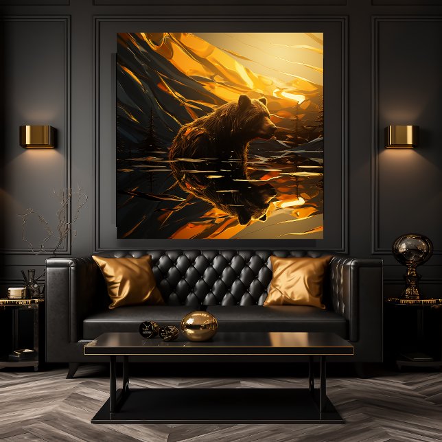 Impressão Em Tela Reflexão do Urso (For Illustration Purposes Only.
Actual Size May Vary.)