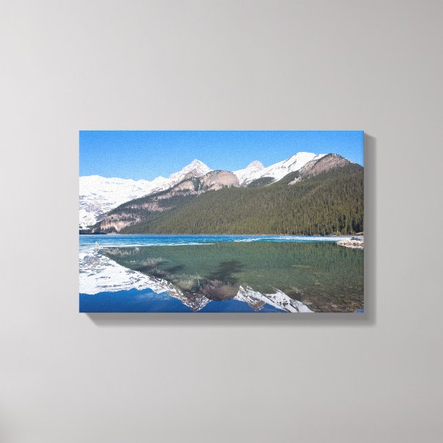 Impressão Em Tela Reflexão sobre o lago Louise - Banff NP, Canadá (Frente)