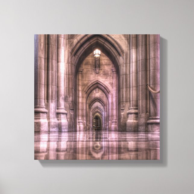 Impressão Em Tela Reflexões da Catedral Nacional de Washington (Frente)