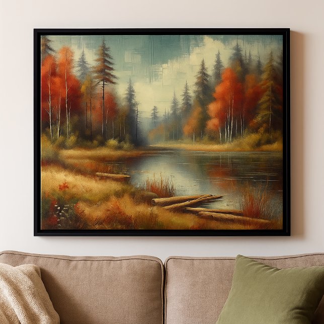 Impressão Em Tela Reflexões da Floresta de Queda de ouro (Criador carregado)