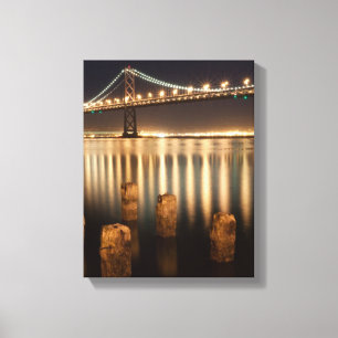Impressão Em Tela Reflexões da noite da ponte da baía de Oakland