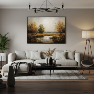 Impressão Em Tela Reflexos de Outono