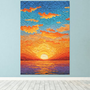 Impressão Em Tela Reflexos Vibrantes do Pôr do Sol Sobre a Água Arte