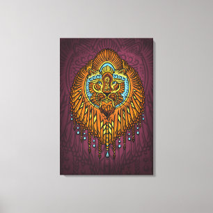 Impressão Em Tela Regal Spirit Lion Ornamentado Tribal Mandala Roa