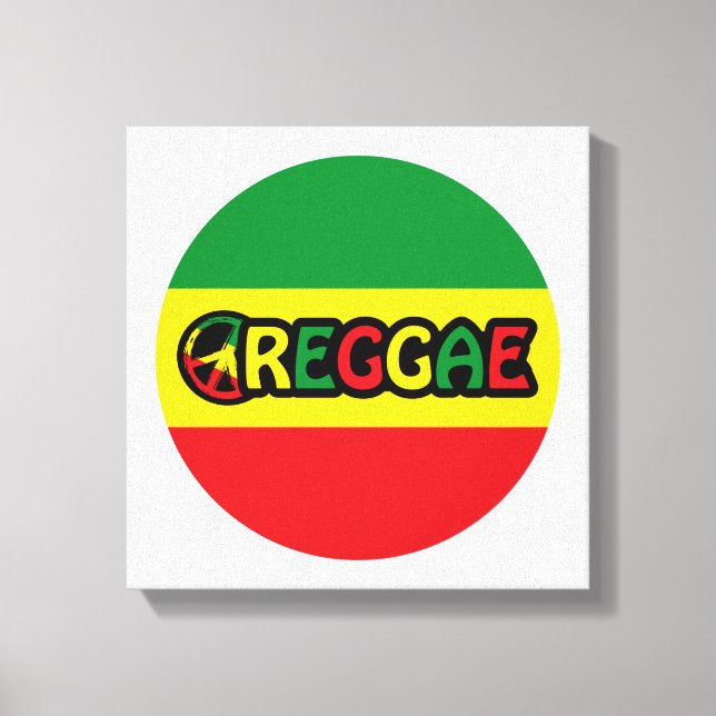 Impressão Em Tela Reggae design com cores de sinalizador reggae (Frente)