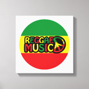 Impressão Em Tela Reggae Music design with rastafari style and color