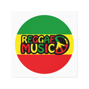 Impressão Em Tela Reggae Music design with rastafari style and color