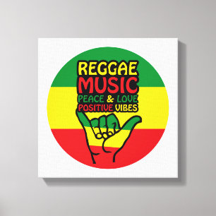 Impressão Em Tela Reggae Shaka Hand with positive quotes