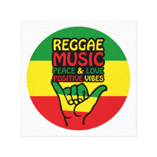 Impressão Em Tela Reggae Shaka Hand with positive quotes