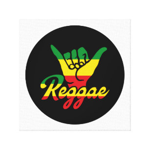 Impressão Em Tela Reggae Shaka Mãos com cores reggae