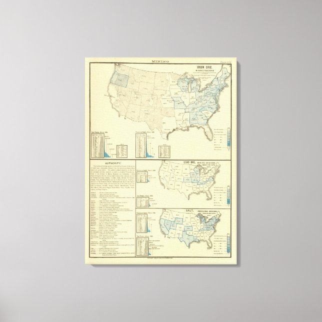 Impressão Em Tela Regiões mineiras de minério de ferro (Frente)