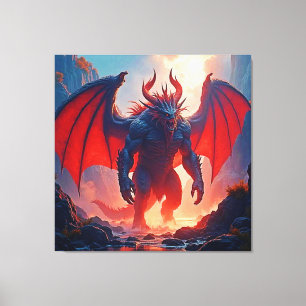 Impressão Em Tela Rei Demônio: Arte da Sombra do Dragão Eterno
