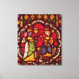 Impressão Em Tela Rei Solomon e rainha de Sheba, c.1270