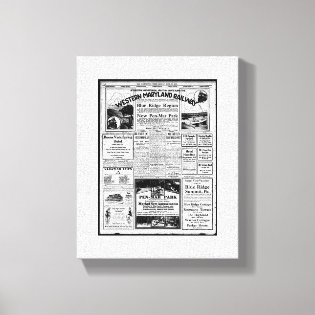 Impressão Em Tela Reimpressão de Turismo Ferroviário em Maryland (Frente)