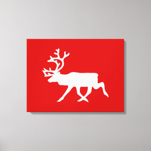Impressão Em Tela Reindeer Branco / Silhueta das Caraíbas
