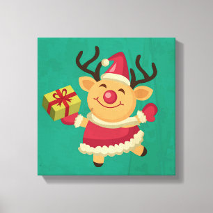 Impressão Em Tela Reindeer Dançante