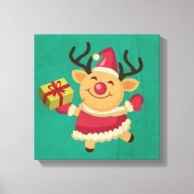 Impressão Em Tela Reindeer Dançante (Frente)
