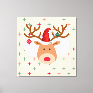 Impressão Em Tela Reindeer de Natal