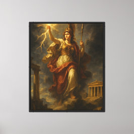 Impressão Em Tela Relâmpago de Athena: Deusa da Sabedoria e Poder (M